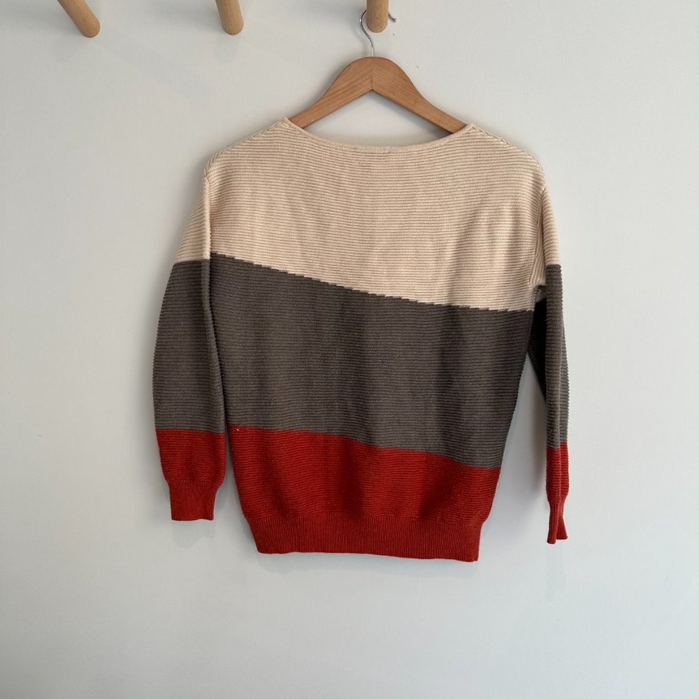 Evolution Women's Colorblock Ribbed Fall Sweater, Size S - Picture 4 of 5